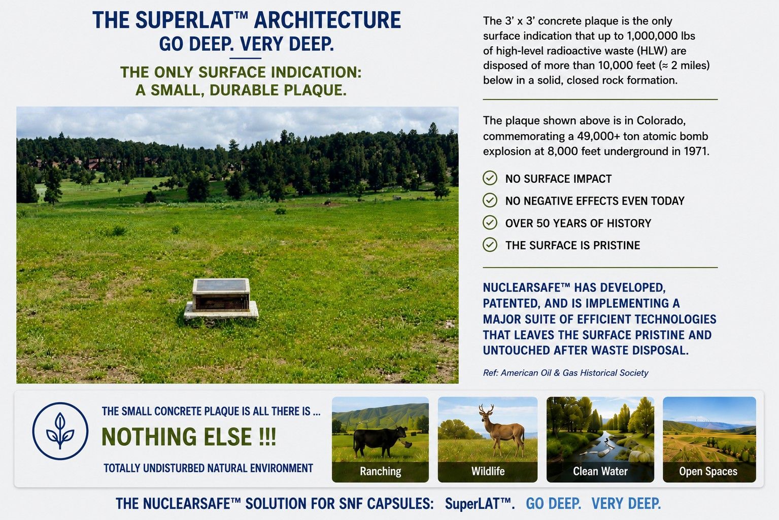 Small surface plaque in a pristine landscape